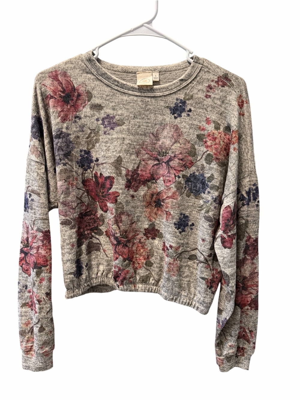 Live In The Moment Floral Long Sleeve Crop Top Small
